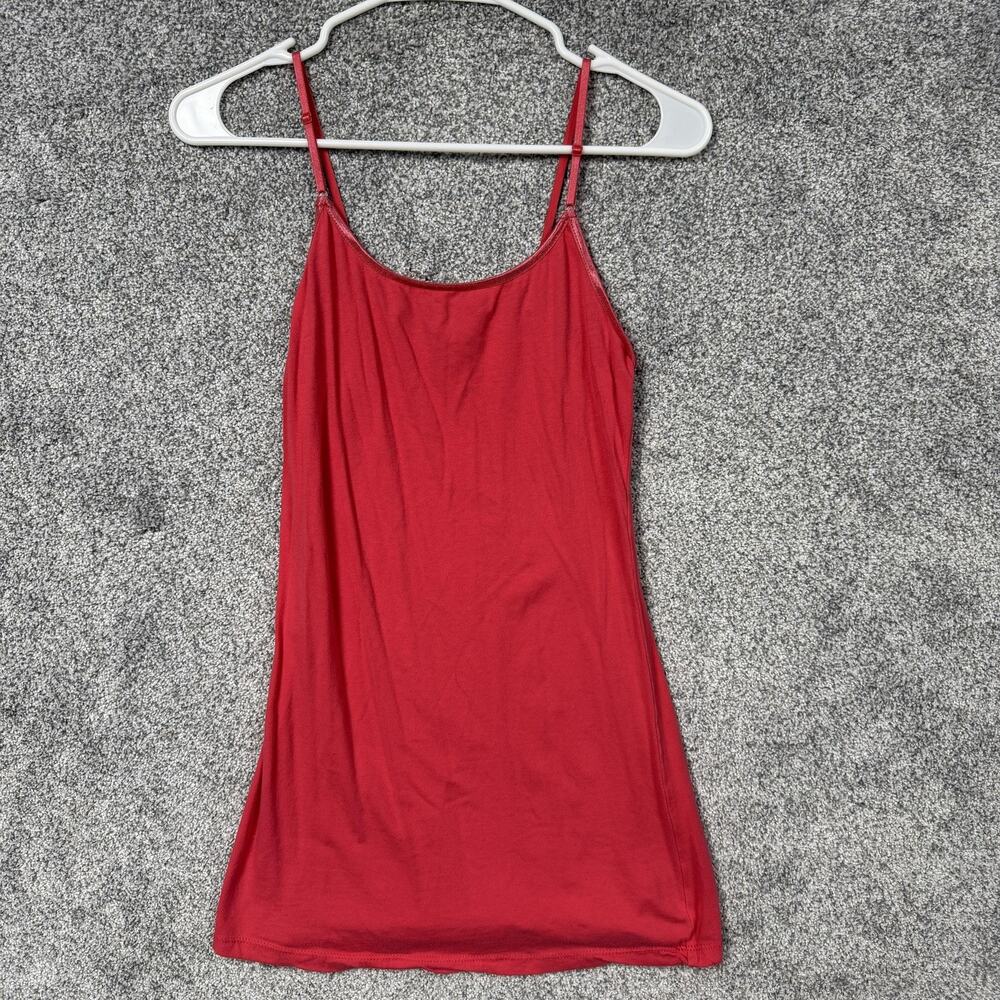 Deb Cami Tank Top Womens XL Red Cotton Blend Y2K Coquette Soft Girl Layering